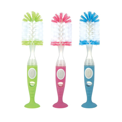 Nuby Easy Clean Dispensing Soft and Durable Bristle Bottle Brush - 2 inch