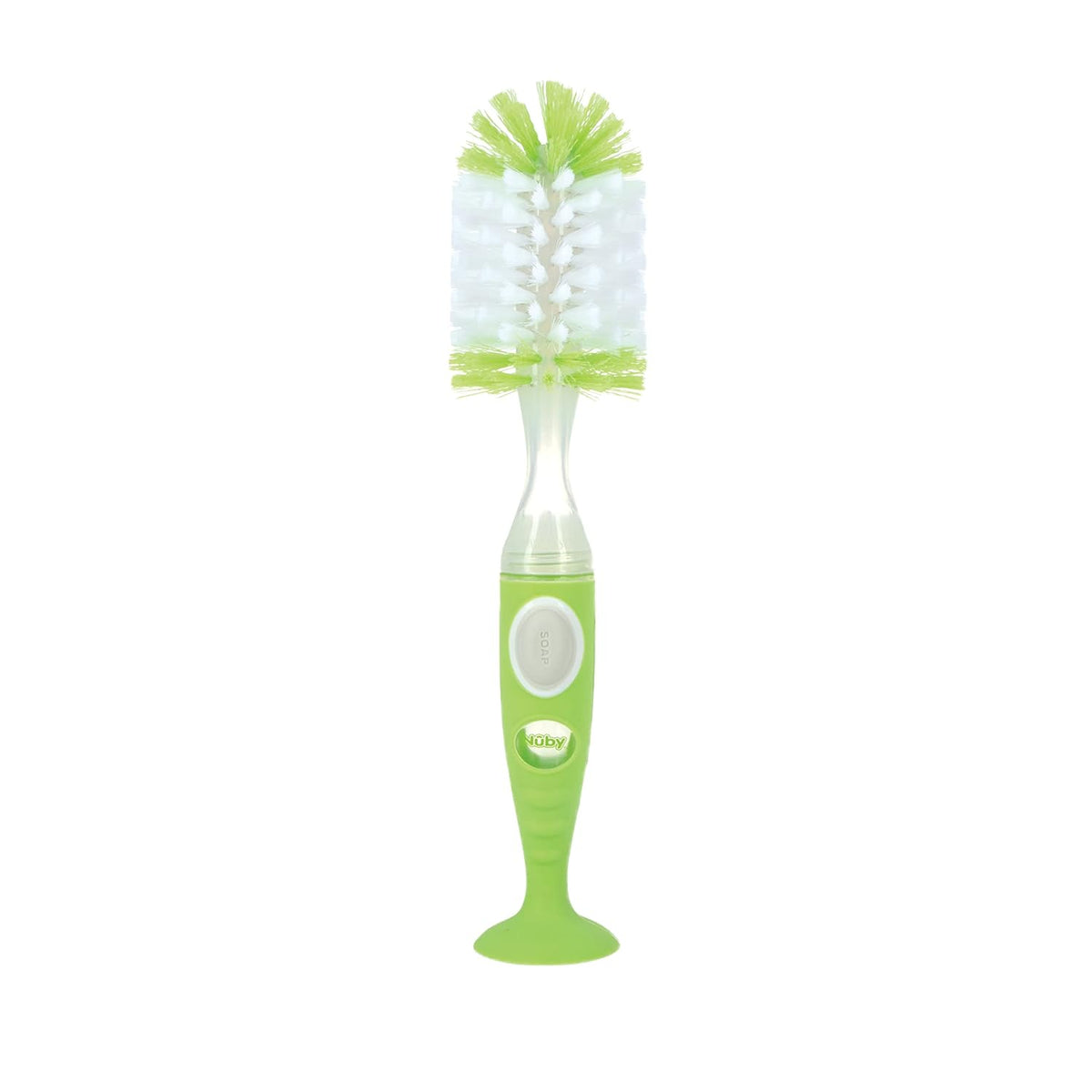 Nuby Easy Clean Dispensing Soft and Durable Bristle Bottle Brush - 2 inch