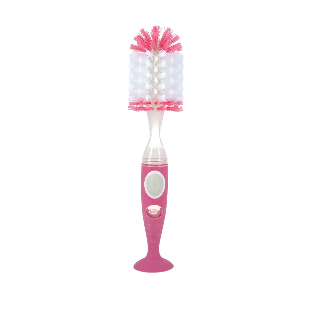 Nuby Easy Clean Dispensing Soft and Durable Bristle Bottle Brush - 2 inch