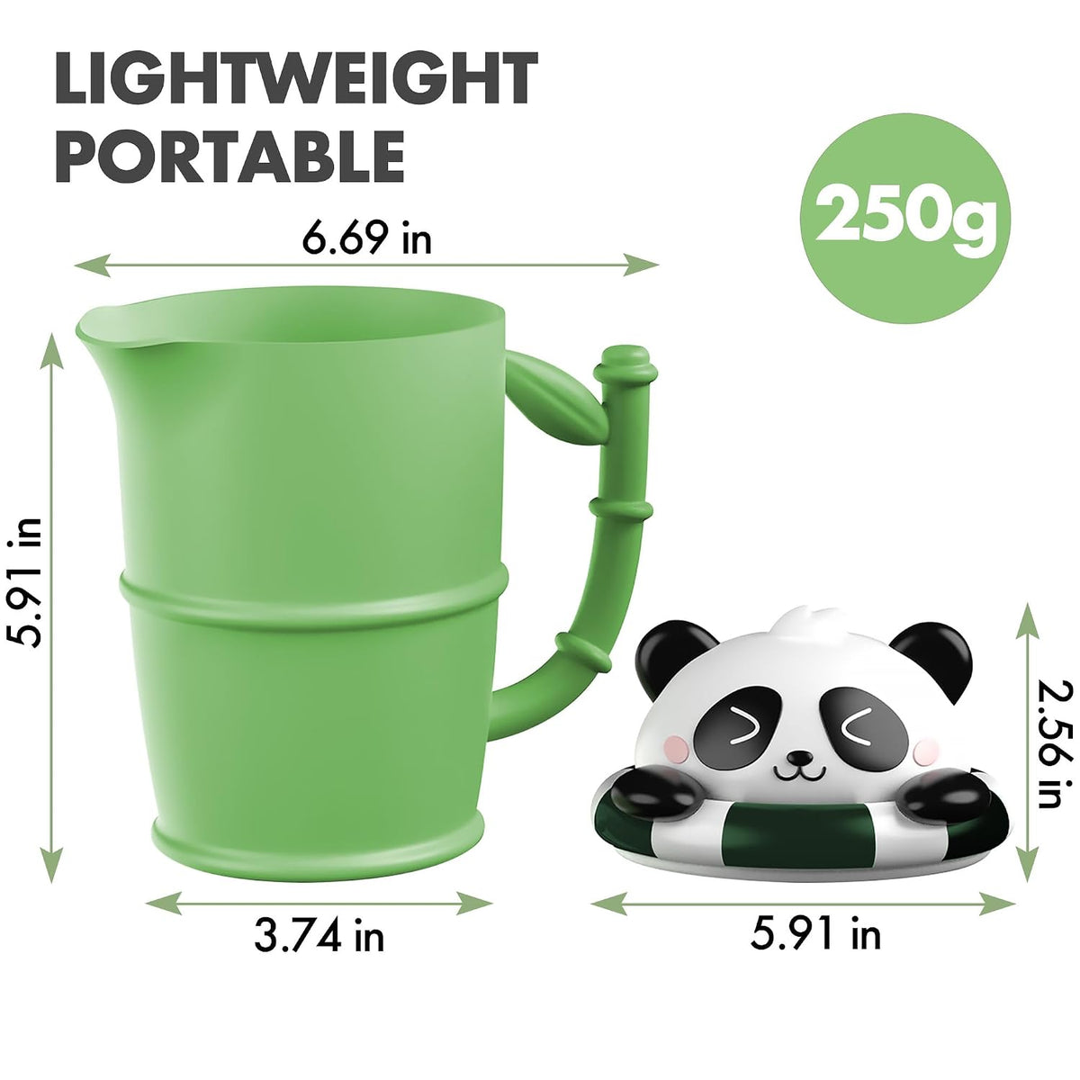 Baby Bath Rinse Cup with Panda Bath Toy for Rinsing Hair, Wide Curved Opening Gentle Waterfall Rinser with Easy Grip Handle to Toddler Tear-Free (32OZ)