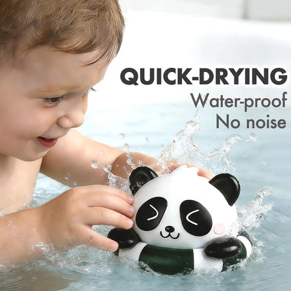 Baby Bath Rinse Cup with Panda Bath Toy for Rinsing Hair, Wide Curved Opening Gentle Waterfall Rinser with Easy Grip Handle to Toddler Tear-Free (32OZ)