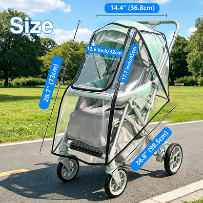 Stroller Rain Cover, Protector for Wind, Rain, Dust, Snow-Universal