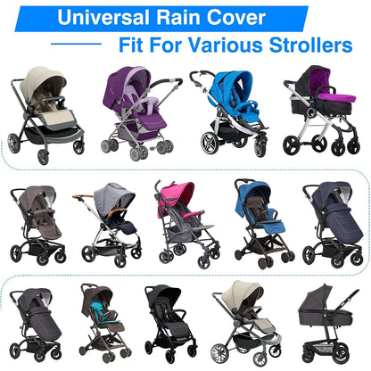 Stroller Rain Cover, Protector for Wind, Rain, Dust, Snow-Universal