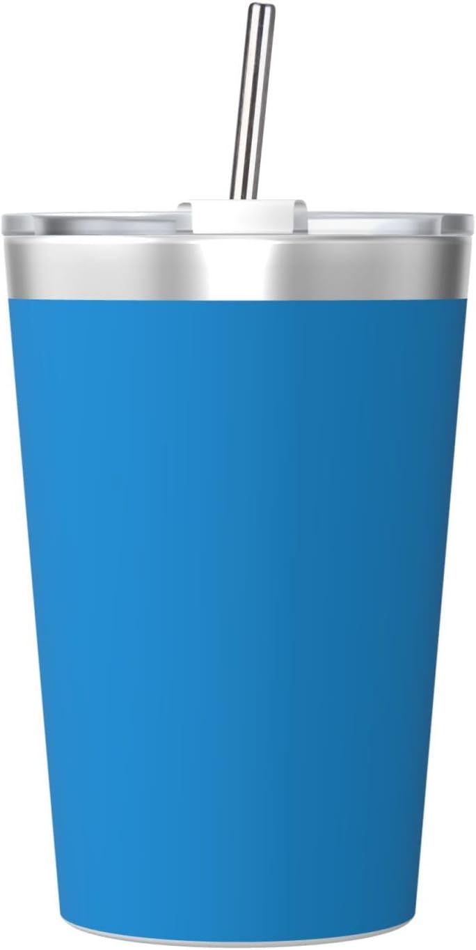 Solid Color Light Blue Insulated Straw Cup Ideal for Gym use or Carrying on The go