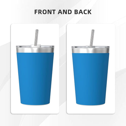 Solid Color Light Blue Insulated Straw Cup Ideal for Gym use or Carrying on The go