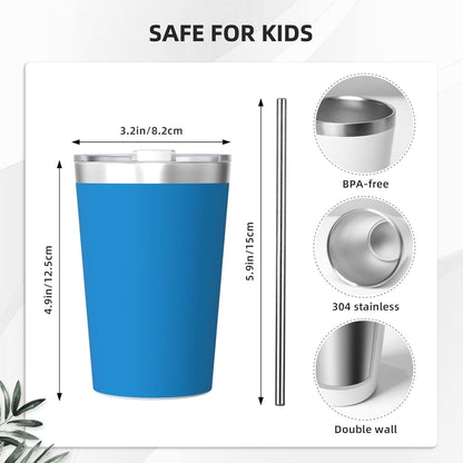 Solid Color Light Blue Insulated Straw Cup Ideal for Gym use or Carrying on The go