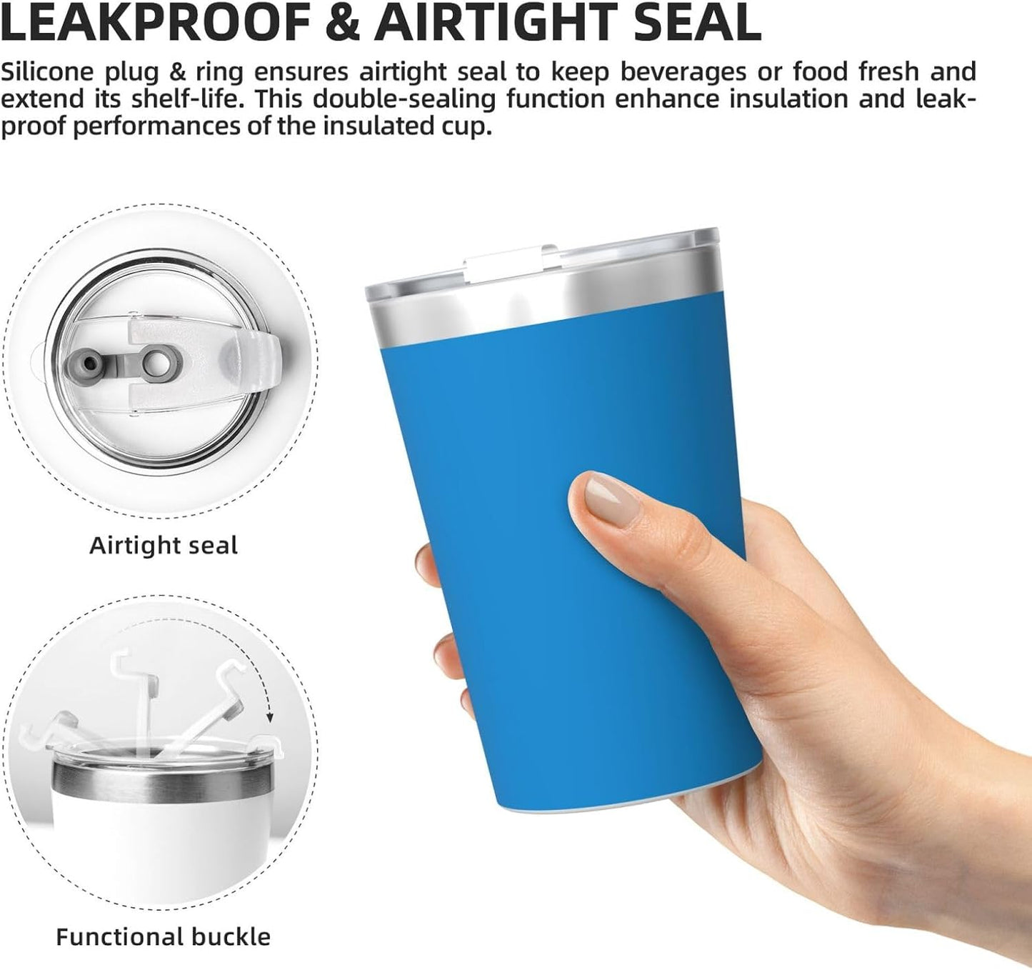 Solid Color Light Blue Insulated Straw Cup Ideal for Gym use or Carrying on The go