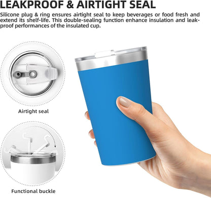 Solid Color Light Blue Insulated Straw Cup Ideal for Gym use or Carrying on The go
