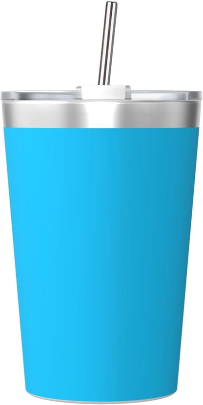 Solid Color Light Blue Insulated Straw Cup Ideal for Gym use or Carrying on The go