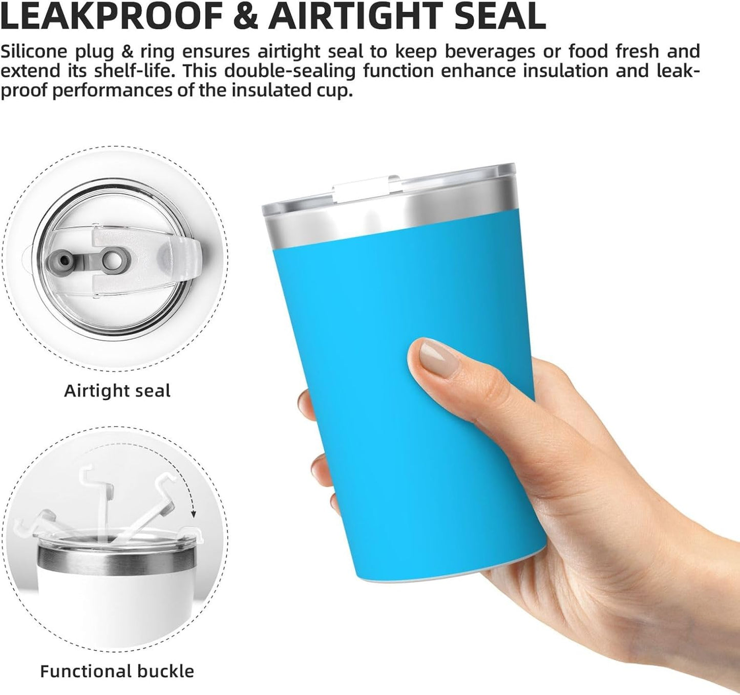 Solid Color Light Blue Insulated Straw Cup Ideal for Gym use or Carrying on The go