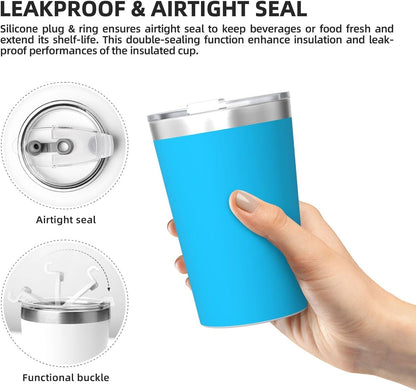 Solid Color Light Blue Insulated Straw Cup Ideal for Gym use or Carrying on The go