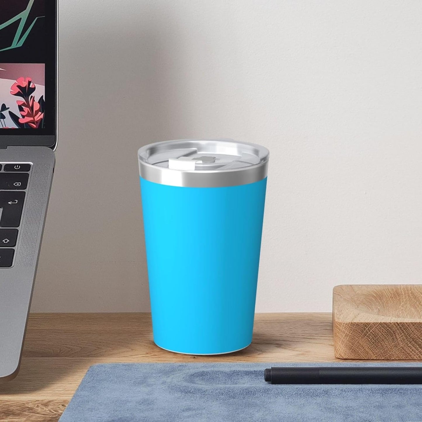 Solid Color Light Blue Insulated Straw Cup Ideal for Gym use or Carrying on The go