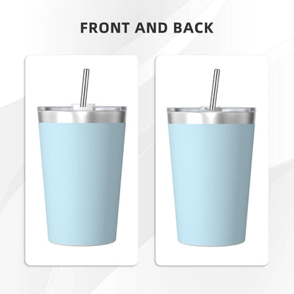 Solid Color Light Blue Insulated Straw Cup Ideal for Gym use or Carrying on The go