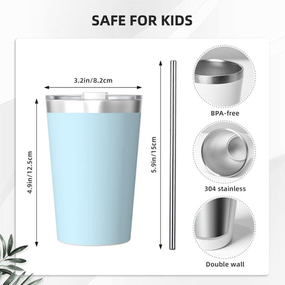 Solid Color Light Blue Insulated Straw Cup Ideal for Gym use or Carrying on The go