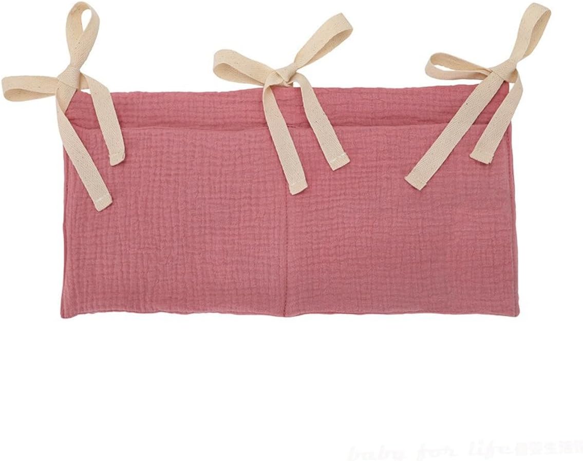 BedHead Hanging Bag Hanging Bag Miscellaneous Storage Bedside Table Storage Bag Iron Frame Bed Dormitory Supplies, 1Pcs(Pink)