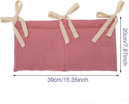 BedHead Hanging Bag Hanging Bag Miscellaneous Storage Bedside Table Storage Bag Iron Frame Bed Dormitory Supplies, 1Pcs(Pink)