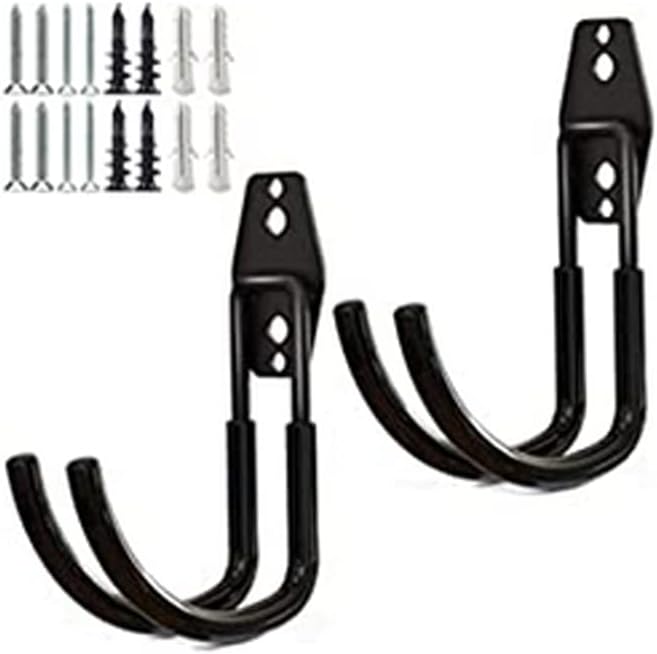 Wall Mount Baby Stroller Hanger - Baby Stroller Rack Holder, Garage Power Tool Hanger Wall Hook, Steel Garage Tool Storage Organizer Utility Hooks (Black)