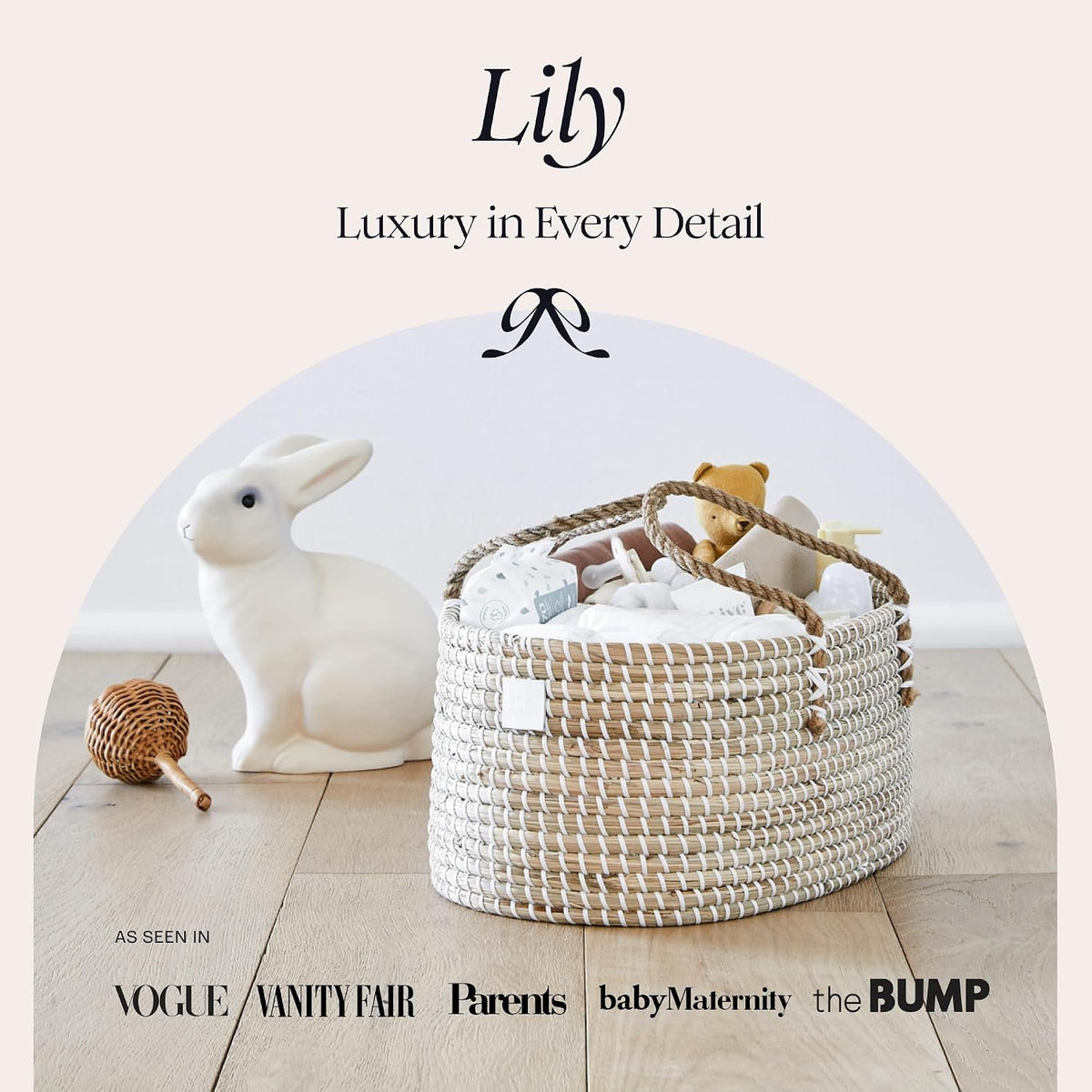 Premium Baby Diaper Caddy Organizer - Basket With Cotton Divider
