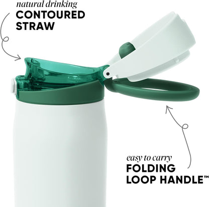 Water Bottle with Straw & Handle | 30oz | Blue | Mesa Loop Insulated Water Bottle for School, Sports, Travel | Leak Proof, Stainless Steel | Deep Dune - Colors B