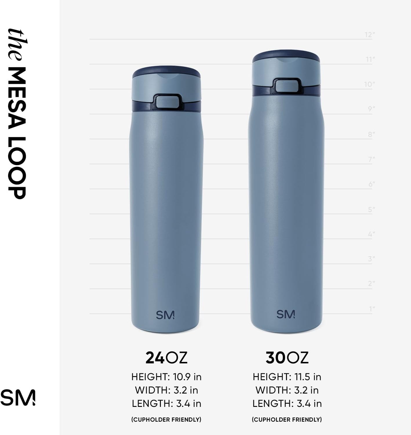 Water Bottle with Straw & Handle | 30oz | Blue | Mesa Loop Insulated Water Bottle for School, Sports, Travel | Leak Proof, Stainless Steel | Deep Dune - Colors B