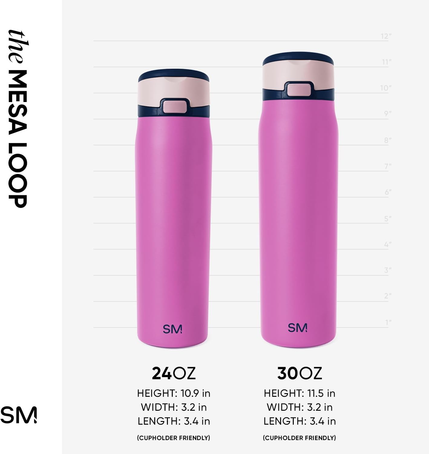 Water Bottle with Straw & Handle | 30oz | Blue | Mesa Loop Insulated Water Bottle for School, Sports, Travel | Leak Proof, Stainless Steel | Deep Dune - Colors B