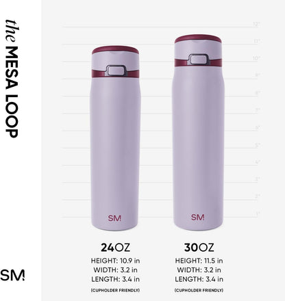 Water Bottle with Straw & Handle | 30oz | Blue | Mesa Loop Insulated Water Bottle for School, Sports, Travel | Leak Proof, Stainless Steel | Deep Dune - Colors B