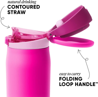 Water Bottle with Straw & Handle | 30oz | Blue | Mesa Loop Insulated Water Bottle for School, Sports, Travel | Leak Proof, Stainless Steel | Deep Dune - Colors B