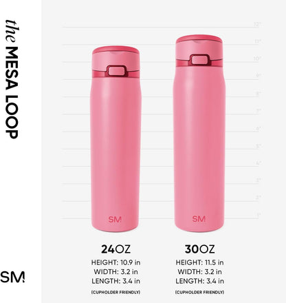 Water Bottle with Straw & Handle | 30oz | Blue | Mesa Loop Insulated Water Bottle for School, Sports, Travel | Leak Proof, Stainless Steel | Deep Dune - Colors B