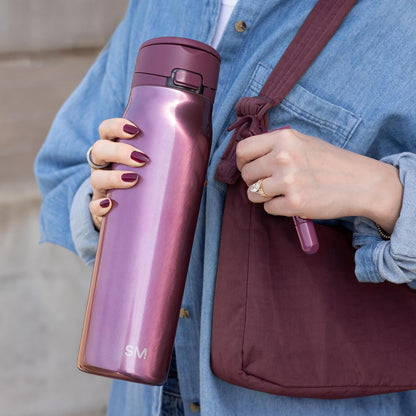 Water Bottle with Straw & Handle | 30oz | Blue | Mesa Loop Insulated Water Bottle for School, Sports, Travel | Leak Proof, Stainless Steel | Deep Dune - Colors B