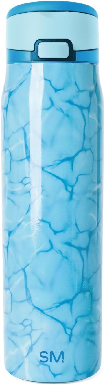 Water Bottle with Straw & Handle | 30oz | Blue | Mesa Loop Insulated Water Bottle for School, Sports, Travel | Leak Proof, Stainless Steel | Deep Dune - Colors B