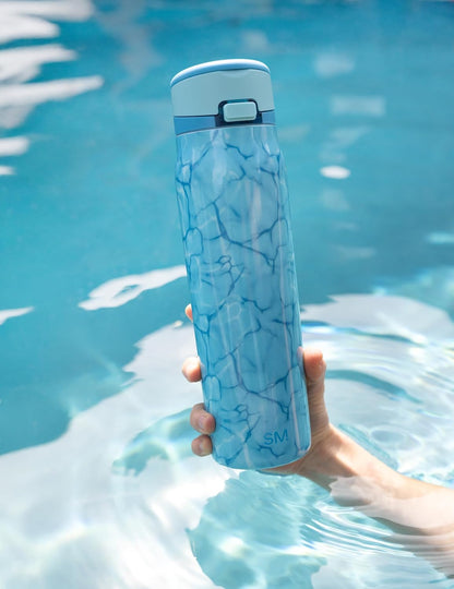 Water Bottle with Straw & Handle | 30oz | Blue | Mesa Loop Insulated Water Bottle for School, Sports, Travel | Leak Proof, Stainless Steel | Deep Dune - Colors B