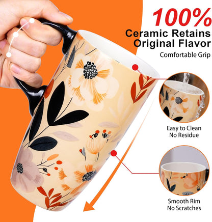 17oz Ceramic Travel Mug with Lid, Galaxy Nebula Space Coffee Mug | Coffee Mug with Handle, Galaxy & Starry Space Design, Spill-Resistant Lid, Microwave & Dishwasher Safe, Gift Box Included