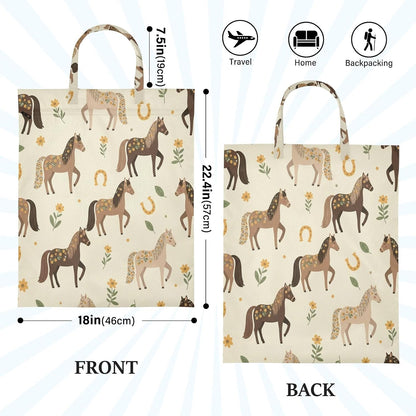Floral Horses Waterproof Travel Laundry Bag Washable 2 Count