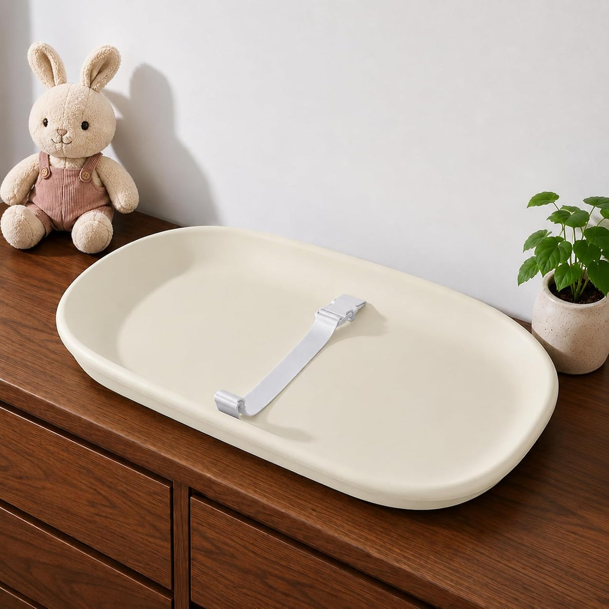 Baby Changing Pad, Waterproof Wipeable Diaper Changing Table Mat, Cream