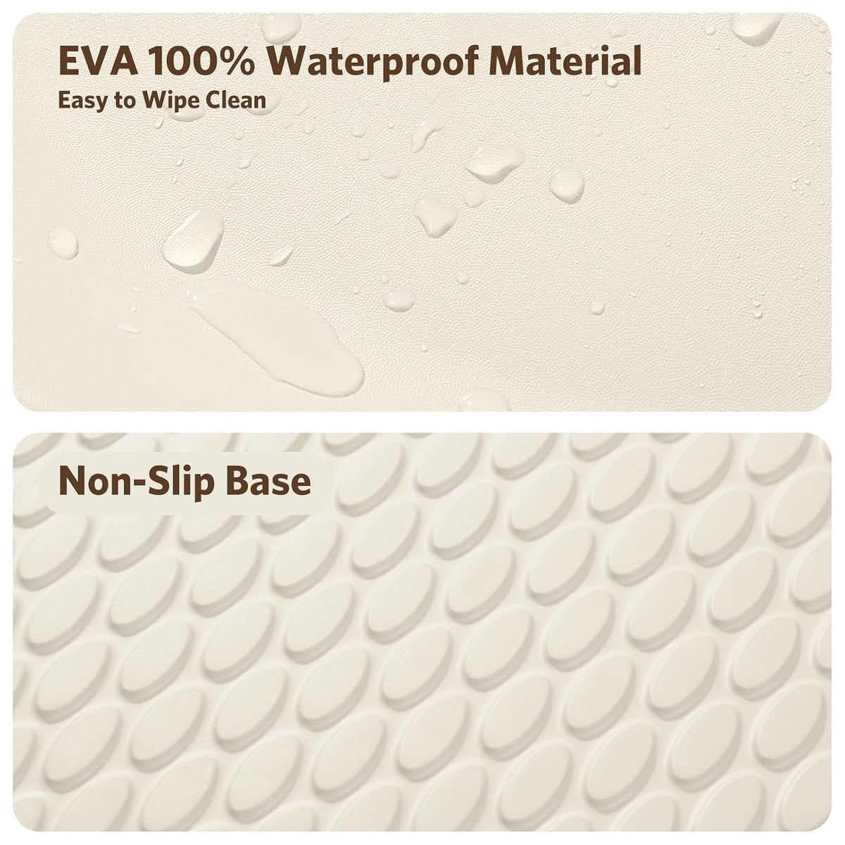 Baby Changing Pad, Waterproof Wipeable Diaper Changing Table Mat, Cream