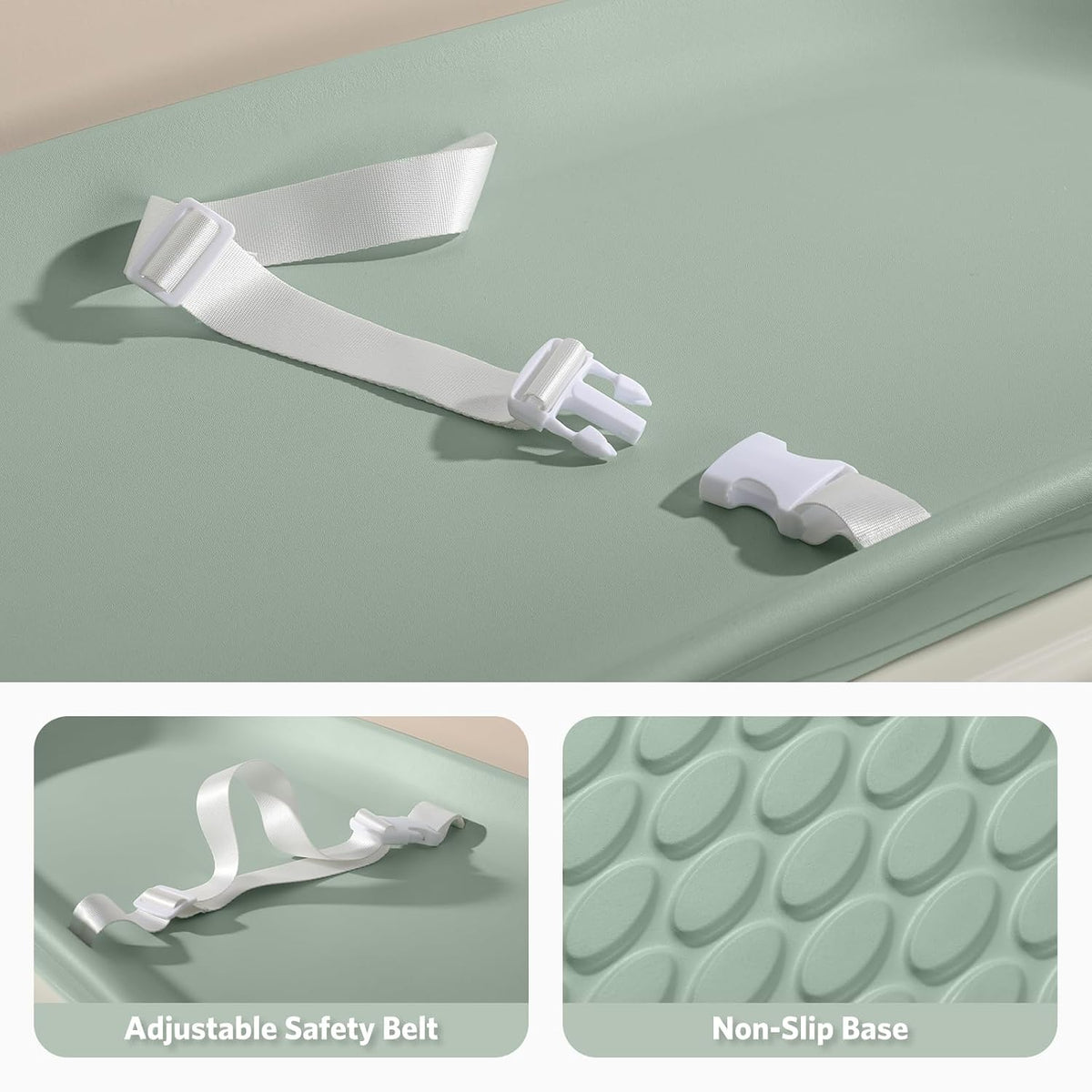 Baby Changing Pad, Waterproof Wipeable Diaper Changing Table Mat, Cream
