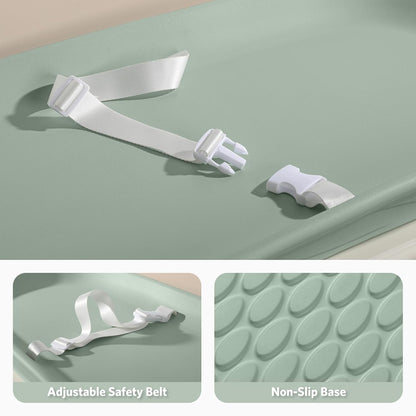 Baby Changing Pad, Waterproof Wipeable Diaper Changing Table Mat, Cream