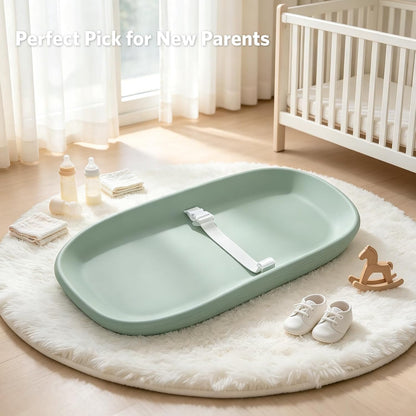 Baby Changing Pad, Waterproof Wipeable Diaper Changing Table Mat, Cream