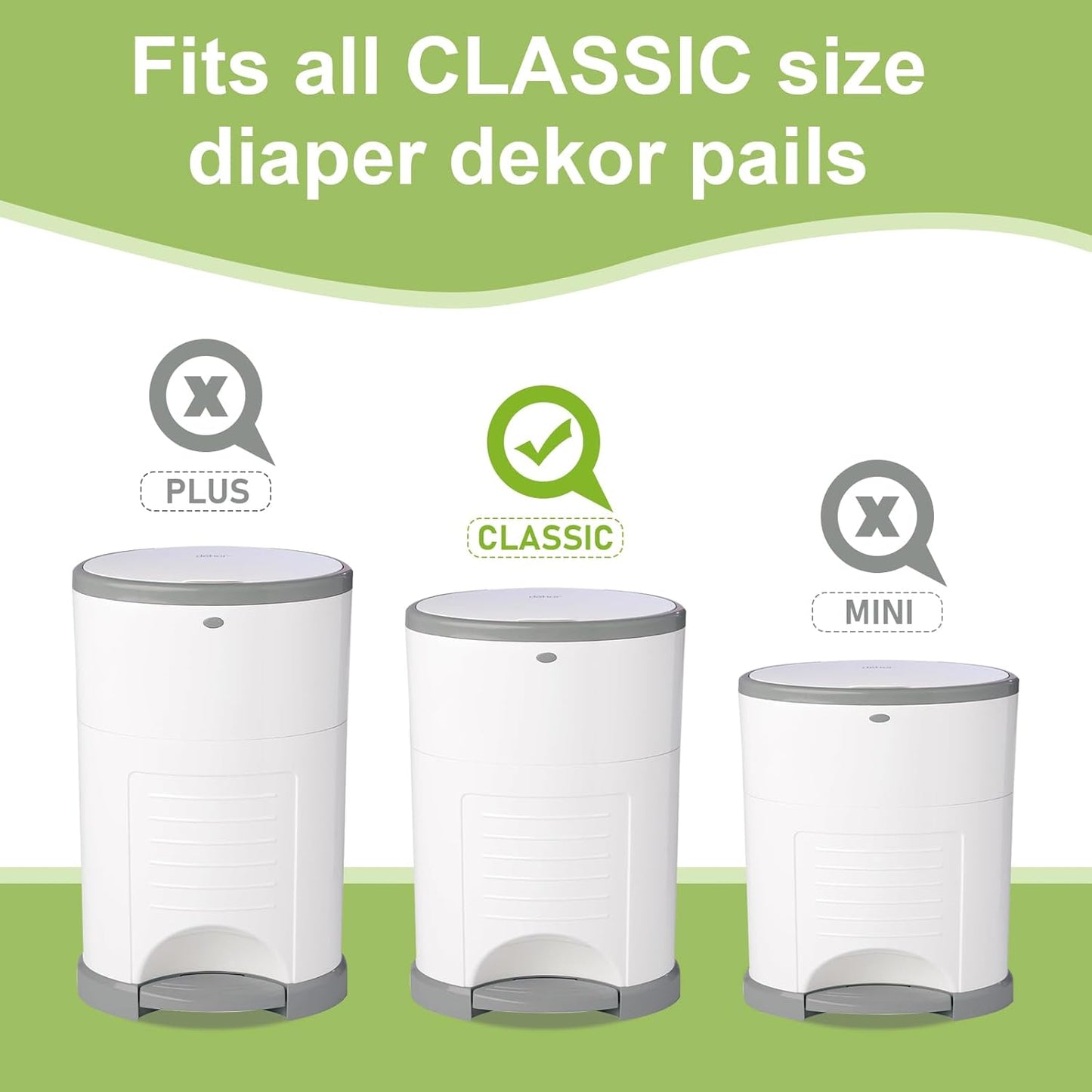 Disposable Diaper Pail Refill Bags, Cherry Blossom Scented, 4 Pack | Disposable Diaper Bags, Extra Thick Construction, Holds Up to 2000 Diapers Fit for Diaper Genie, Dekor Classic & Dekor Plus