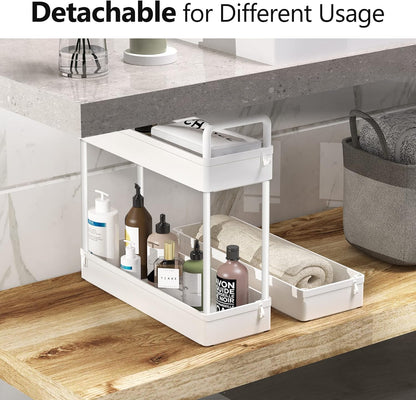 3 Tier Slim Rolling Storage Cart Organizer with Wheels, Gray