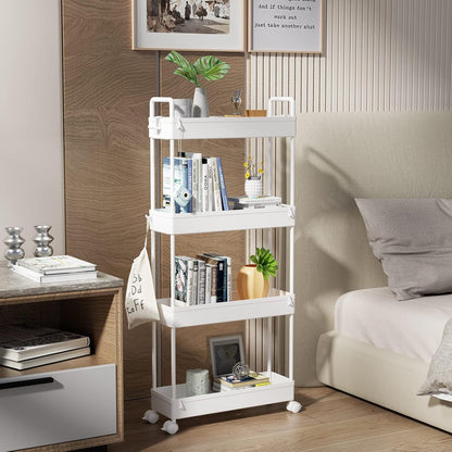 3 Tier Slim Rolling Storage Cart Organizer with Wheels, Gray