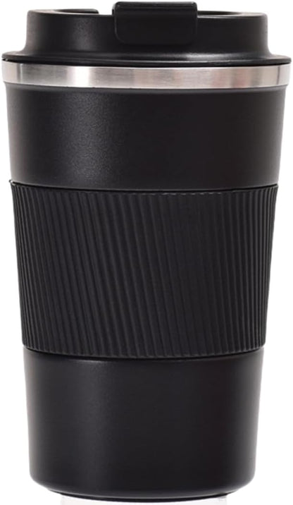 Stainless Steel Insulated Travel Coffee Mug Flip up Tumbler, Double Wall Leak Proof Vacuum Cup Keep Drink Cold and Hot (Blue, 17 Ounces)