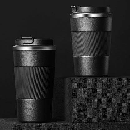 Stainless Steel Insulated Travel Coffee Mug Flip up Tumbler, Double Wall Leak Proof Vacuum Cup Keep Drink Cold and Hot (Blue, 17 Ounces)