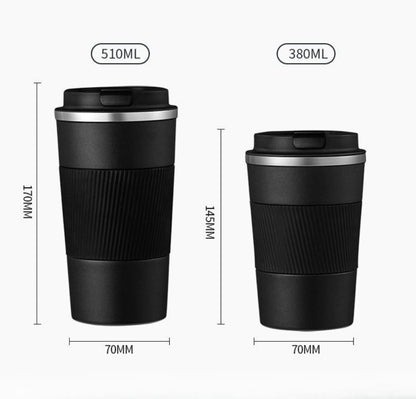 Stainless Steel Insulated Travel Coffee Mug Flip up Tumbler, Double Wall Leak Proof Vacuum Cup Keep Drink Cold and Hot (Blue, 17 Ounces)