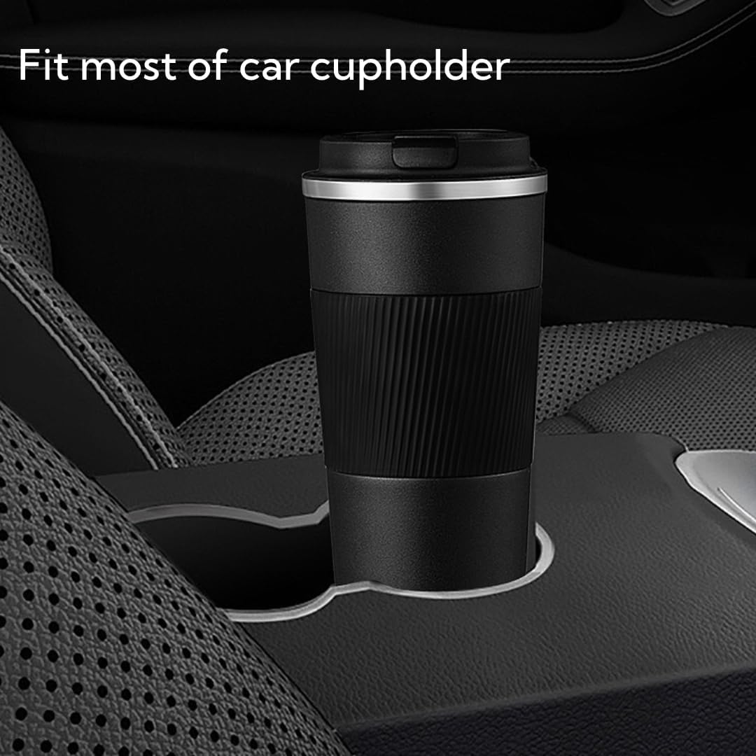 Stainless Steel Insulated Travel Coffee Mug Flip up Tumbler, Double Wall Leak Proof Vacuum Cup Keep Drink Cold and Hot (Blue, 17 Ounces)