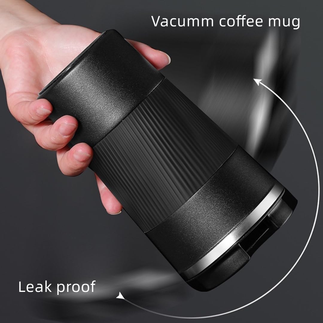 Stainless Steel Insulated Travel Coffee Mug Flip up Tumbler, Double Wall Leak Proof Vacuum Cup Keep Drink Cold and Hot (Blue, 17 Ounces)