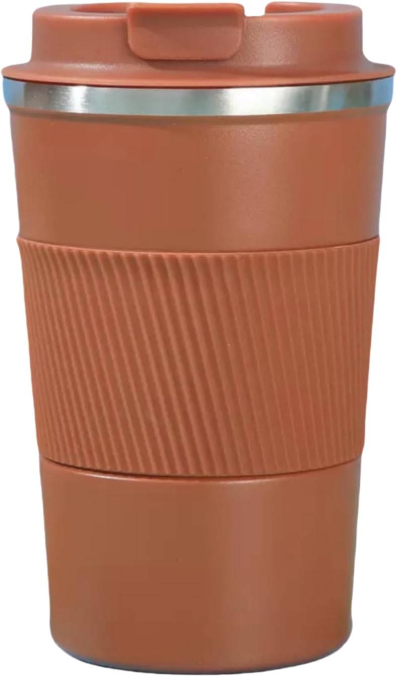 Stainless Steel Insulated Travel Coffee Mug Flip up Tumbler, Double Wall Leak Proof Vacuum Cup Keep Drink Cold and Hot (Blue, 17 Ounces)