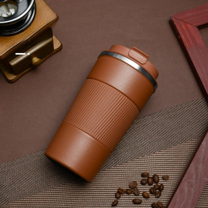Stainless Steel Insulated Travel Coffee Mug Flip up Tumbler, Double Wall Leak Proof Vacuum Cup Keep Drink Cold and Hot (Blue, 17 Ounces)