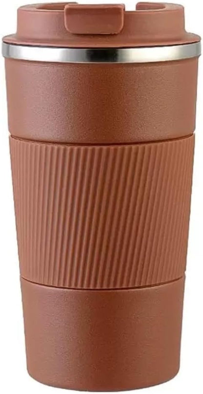 Stainless Steel Insulated Travel Coffee Mug Flip up Tumbler, Double Wall Leak Proof Vacuum Cup Keep Drink Cold and Hot (Blue, 17 Ounces)
