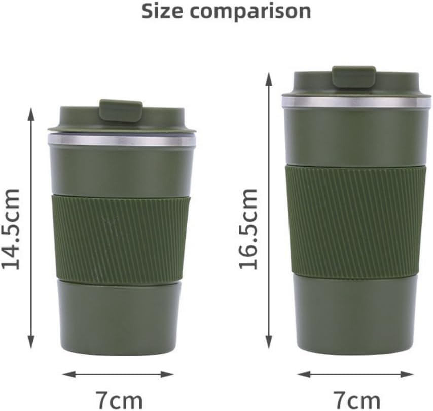 Stainless Steel Insulated Travel Coffee Mug Flip up Tumbler, Double Wall Leak Proof Vacuum Cup Keep Drink Cold and Hot (Blue, 17 Ounces)